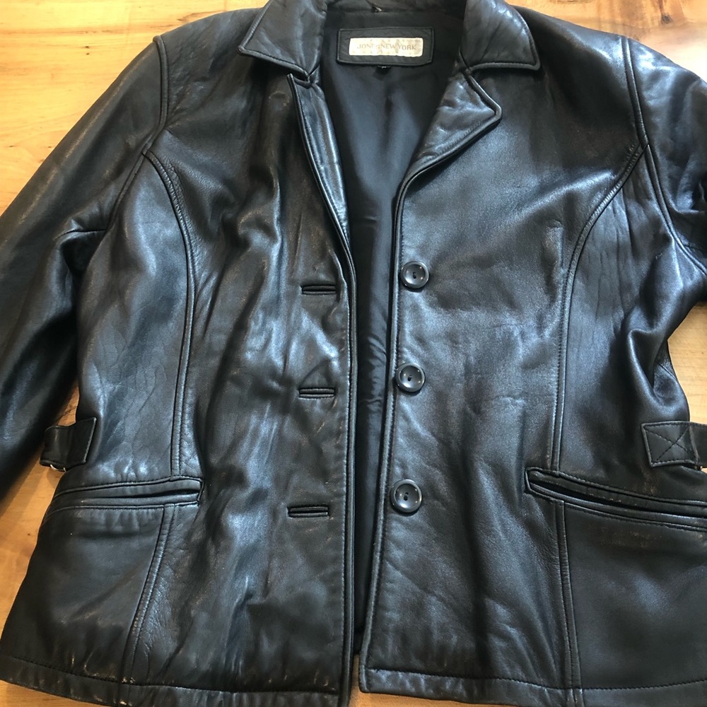 Black leather jacket